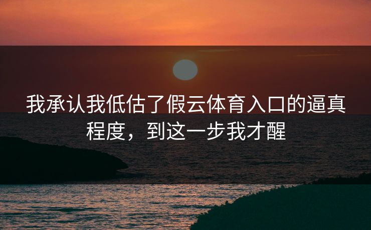 我承认我低估了假云体育入口的逼真程度，到这一步我才醒